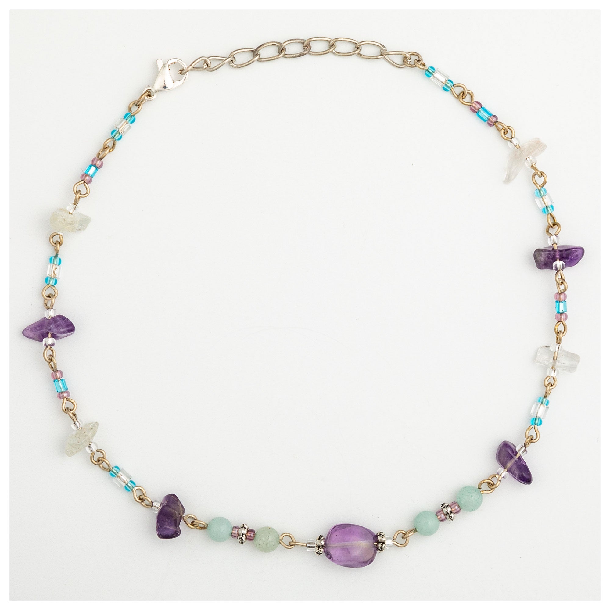 Dangling Gemstones Hand Beaded Anklet - Aaria Tees Aaria Tees