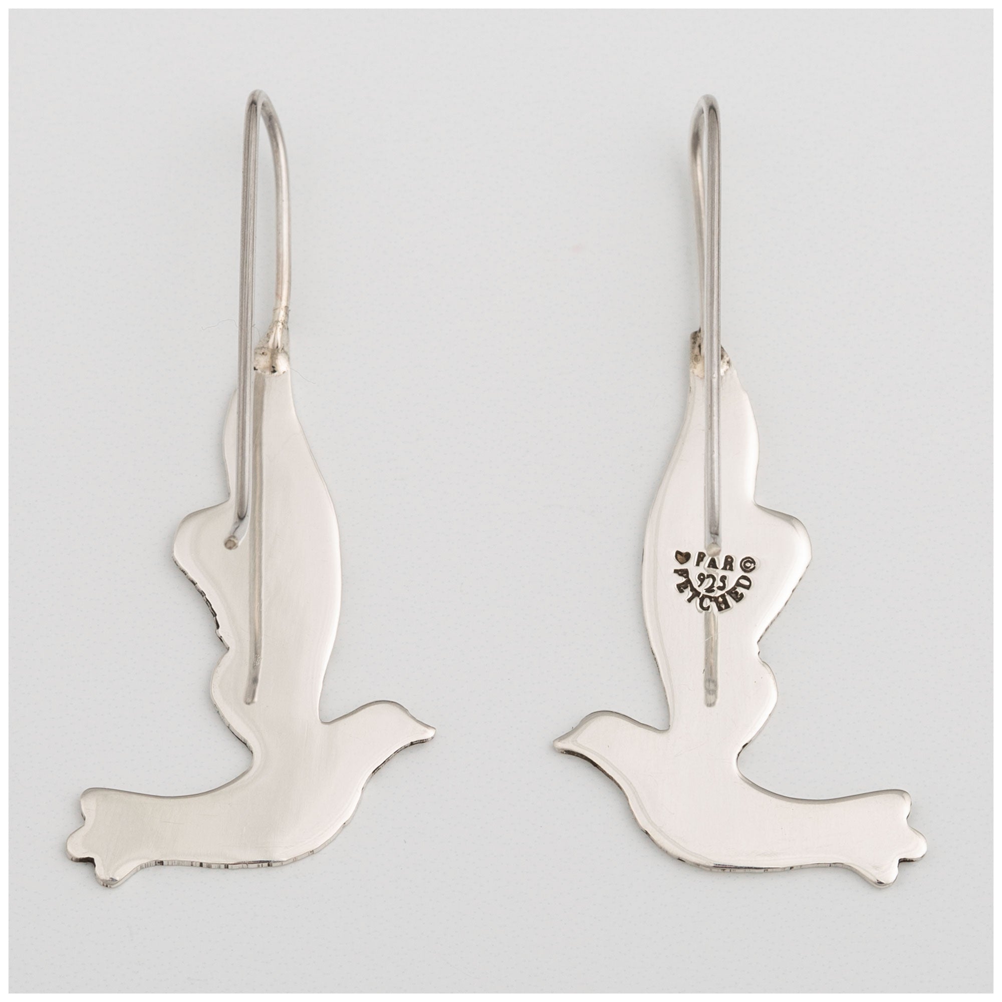 Dove Silhouette Sterling Earrings - Aaria Tees Aaria Tees