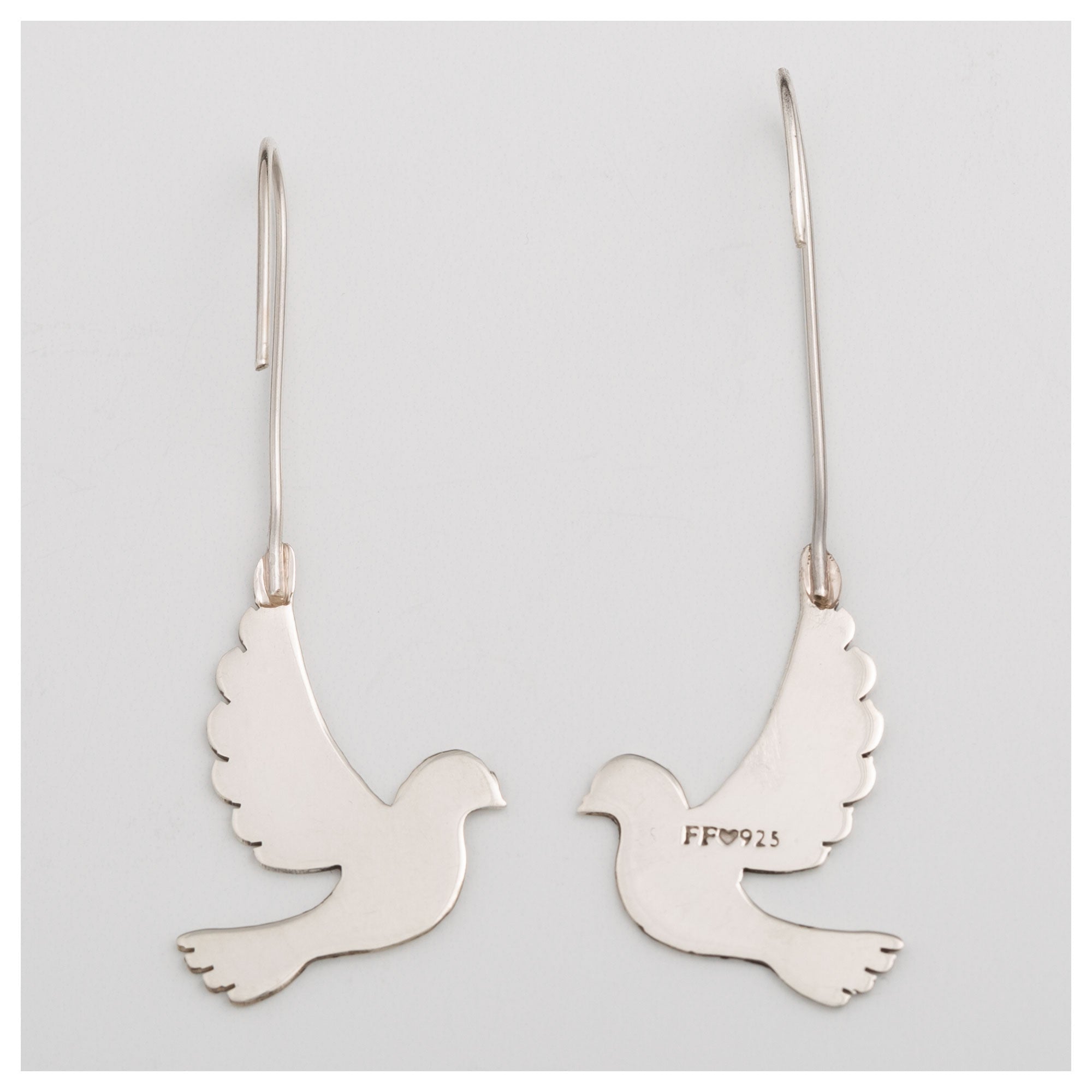 Dove Silhouette Sterling Earrings - Aaria Tees Aaria Tees