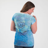Swirly Turtle Sublimation V-Neck Tee - Aaria Tees Aaria Tees