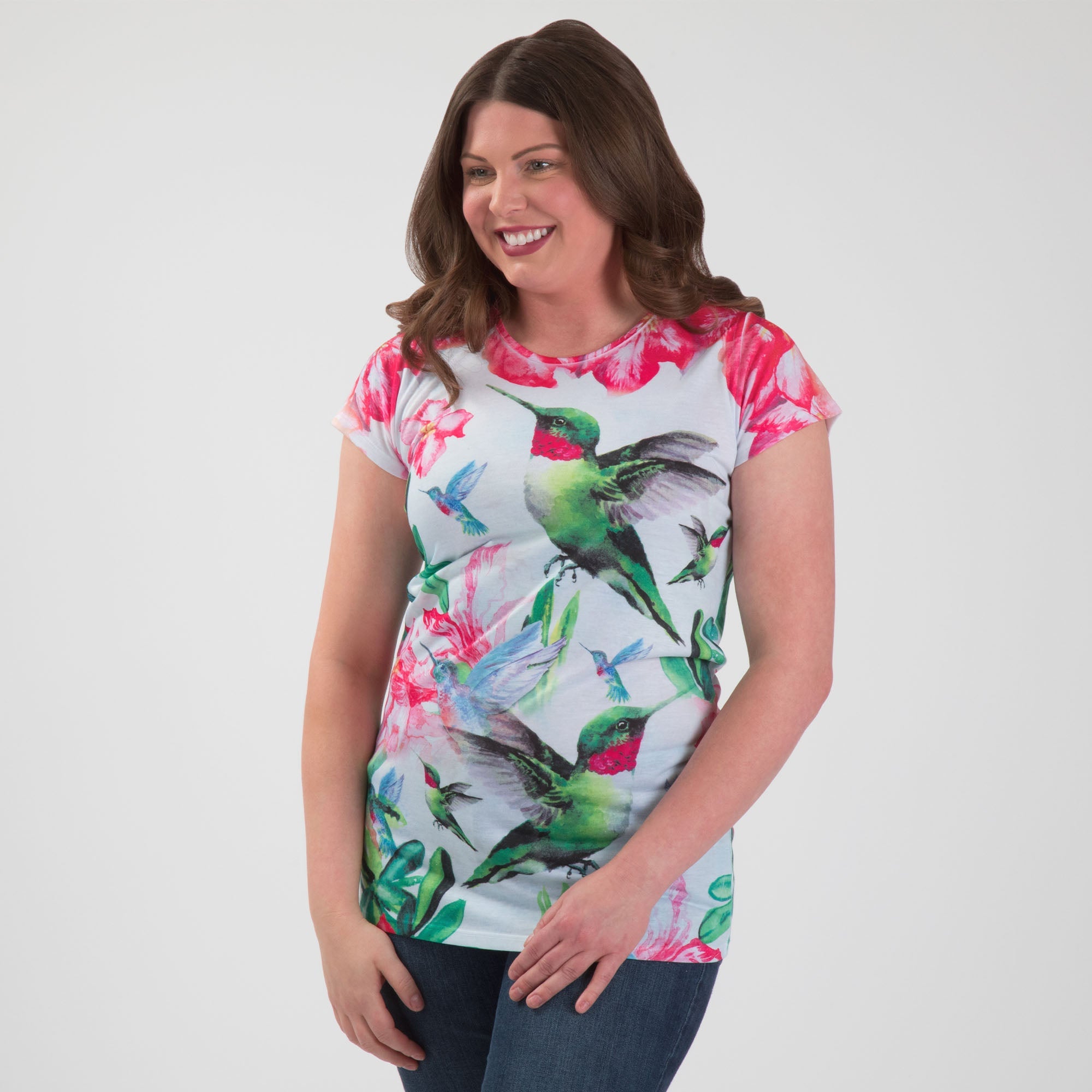 Blissful Hummingbird Short Sleeve Tee - Aaria Tees Aaria Tees
