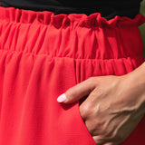 High-Waist Ruffle Top Cuff Shorts - Aaria Tees Aaria Tees