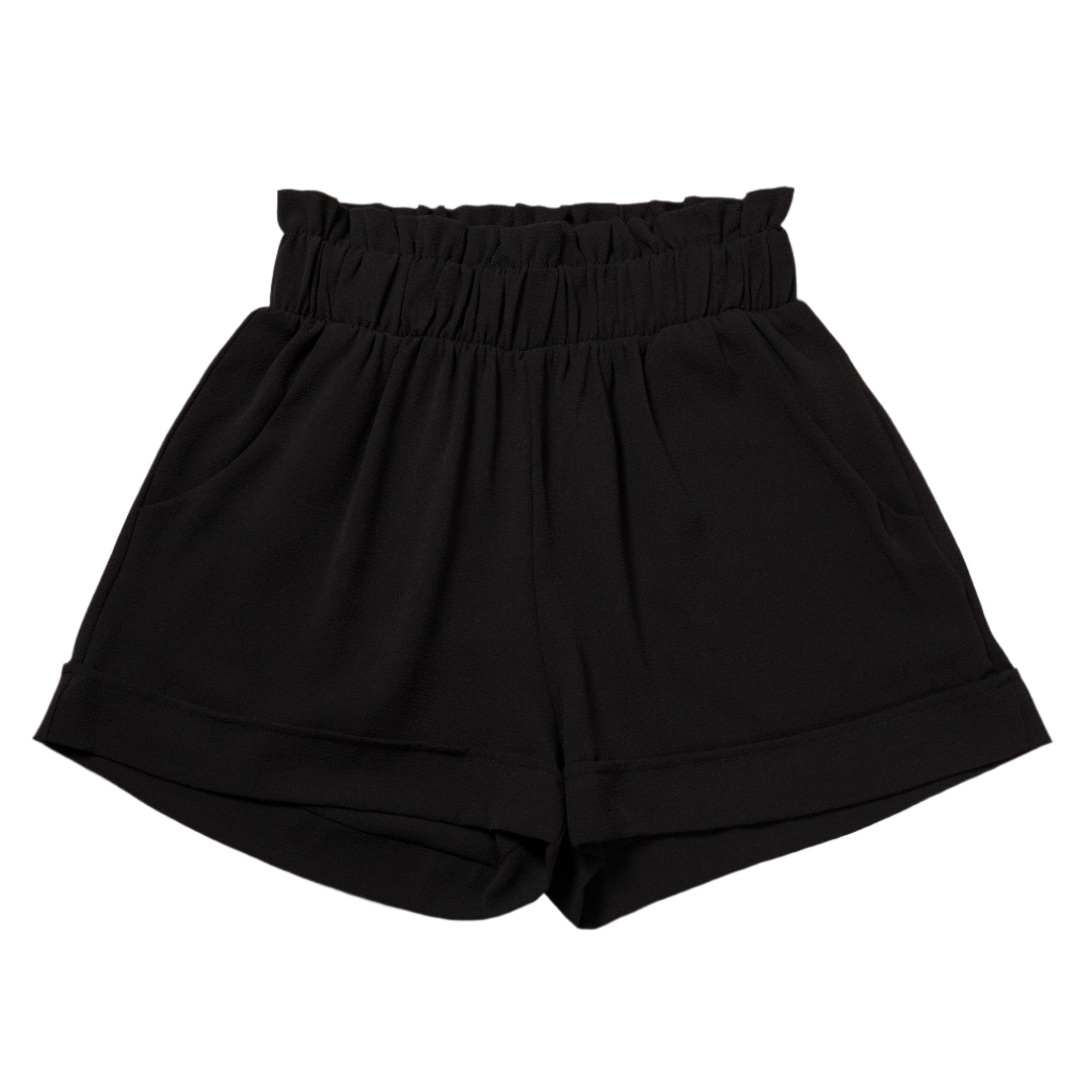 High-Waist Ruffle Top Cuff Shorts - Aaria Tees Aaria Tees