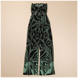 Geo Print Tie Back Strapless Jumpsuit - Aaria Tees Aaria Tees