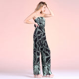 Geo Print Tie Back Strapless Jumpsuit - Aaria Tees Aaria Tees