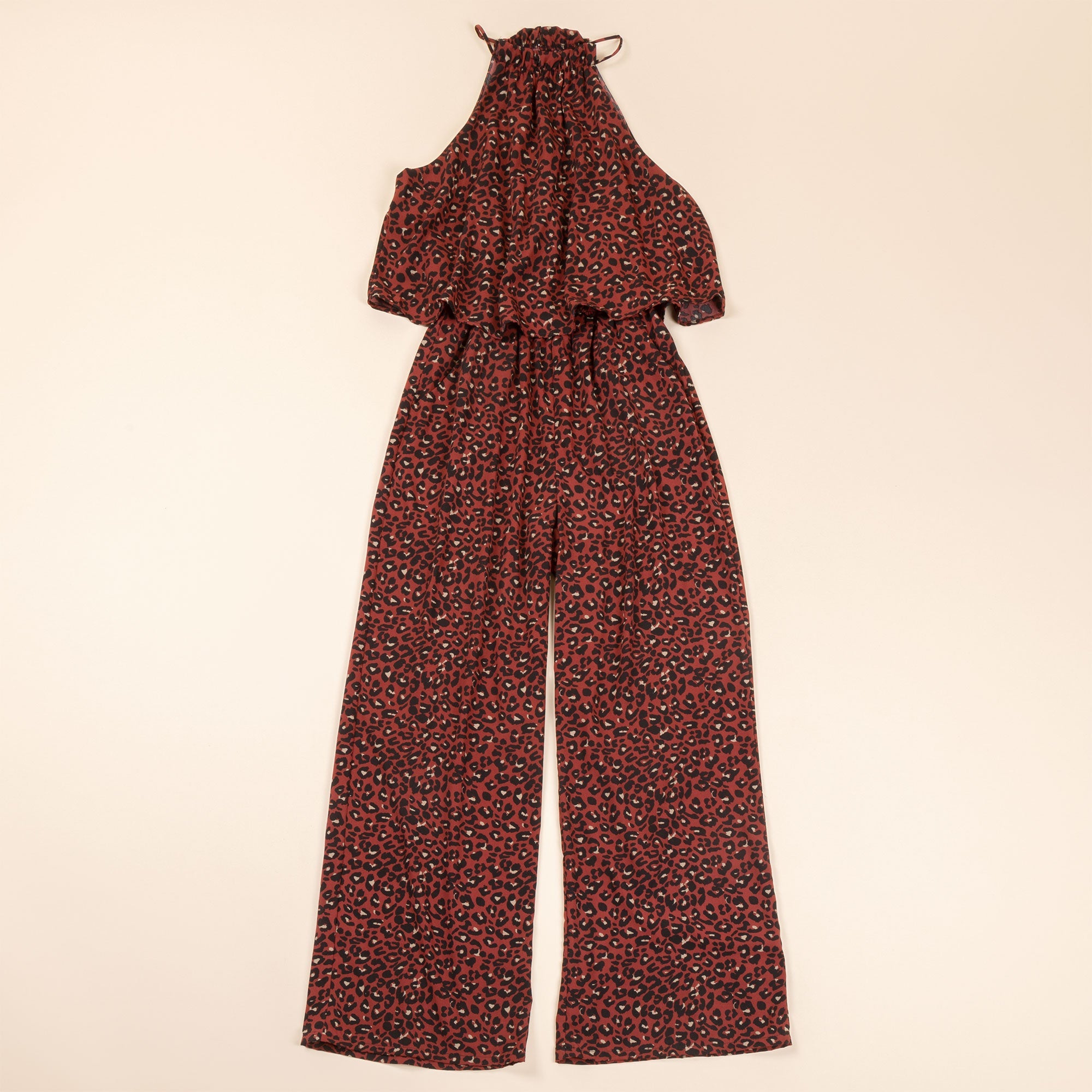 Cheetah Print High Neck Jumpsuit - Aaria Tees Aaria Tees