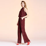 Cheetah Print High Neck Jumpsuit - Aaria Tees Aaria Tees