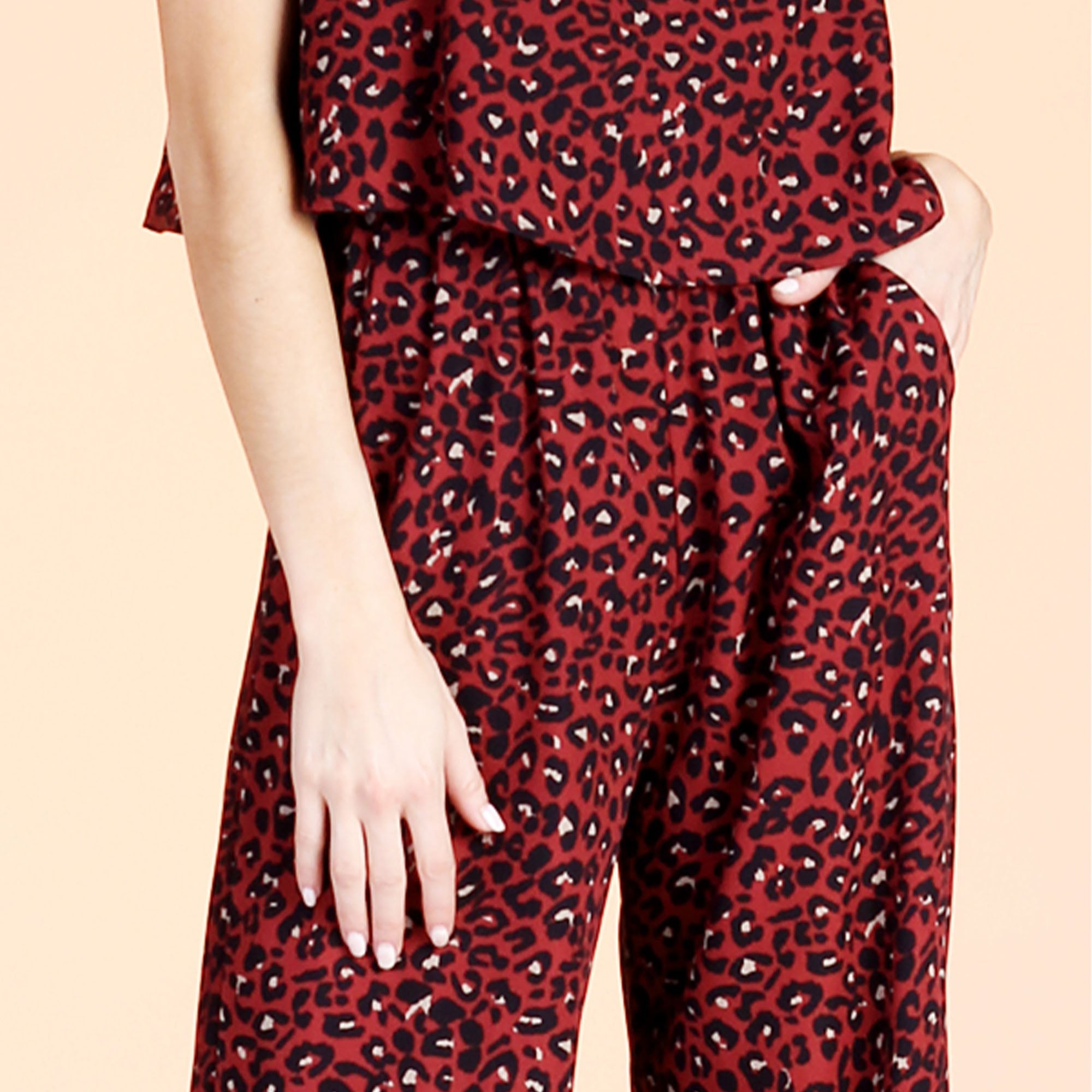 Cheetah Print High Neck Jumpsuit - Aaria Tees Aaria Tees