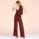 Cheetah Print High Neck Jumpsuit - Aaria Tees Aaria Tees