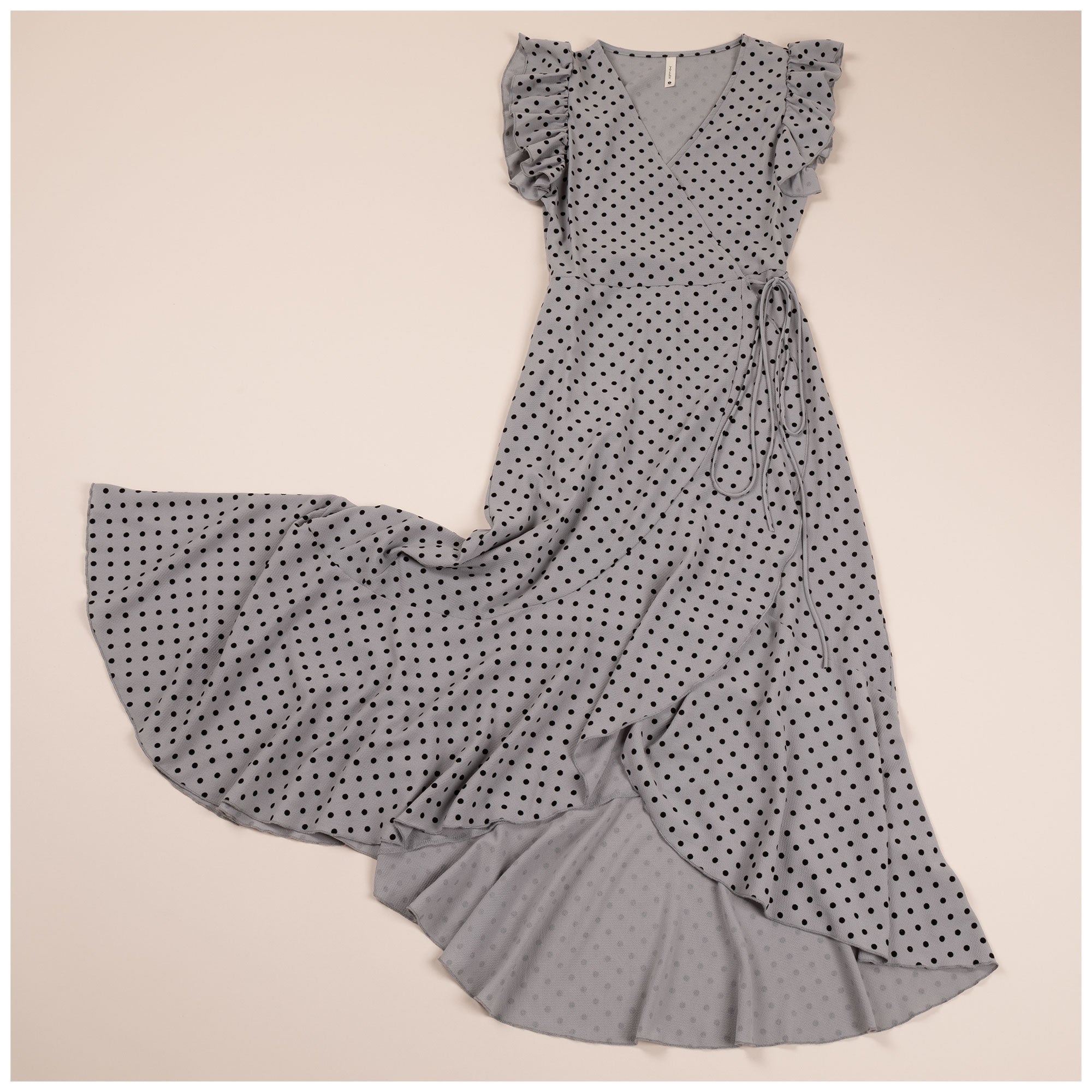 Polka Dot Maxi Wrap Dress - Aaria Tees Aaria Tees