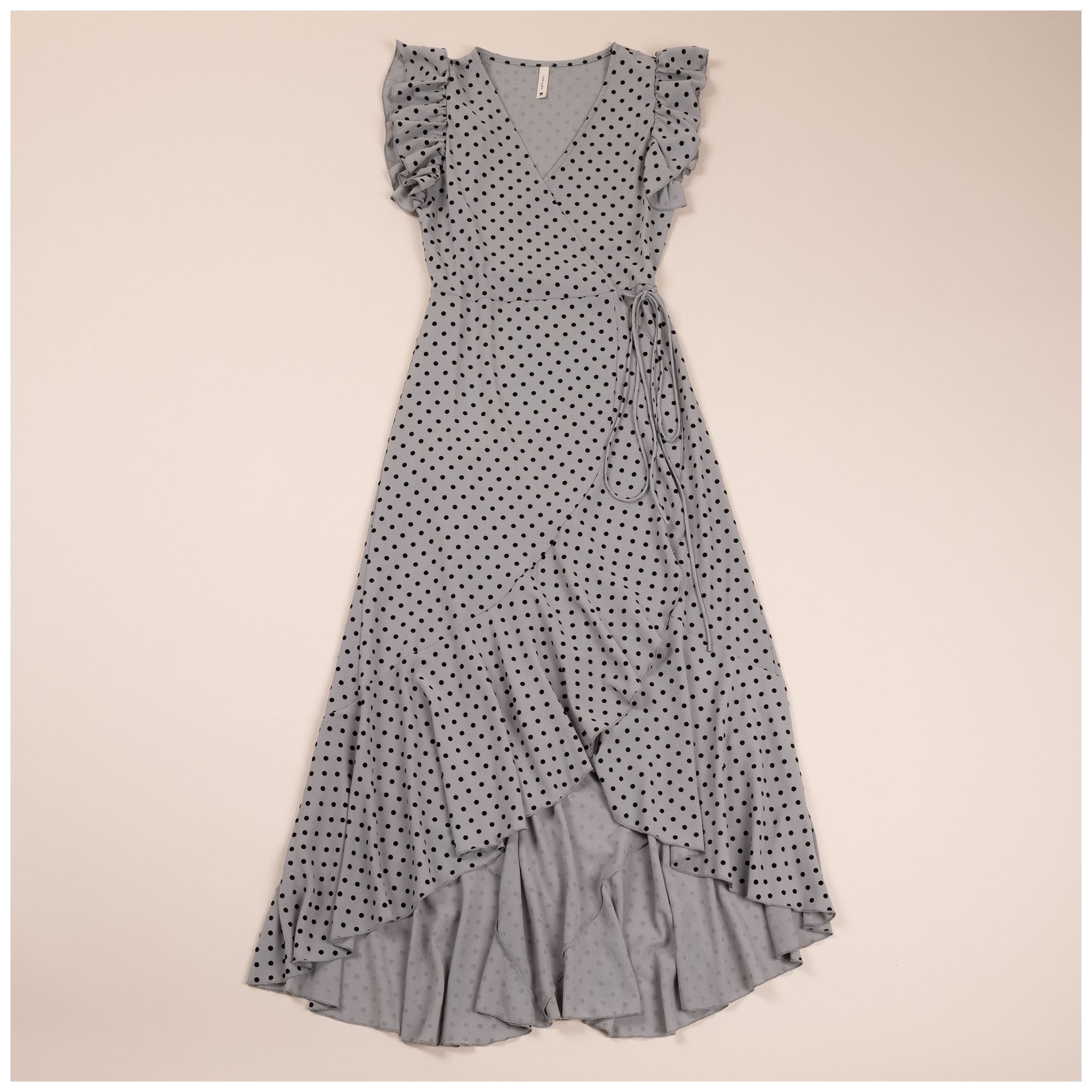 Polka Dot Maxi Wrap Dress - Aaria Tees Aaria Tees