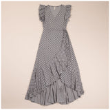 Polka Dot Maxi Wrap Dress - Aaria Tees Aaria Tees