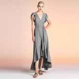 Polka Dot Maxi Wrap Dress - Aaria Tees Aaria Tees