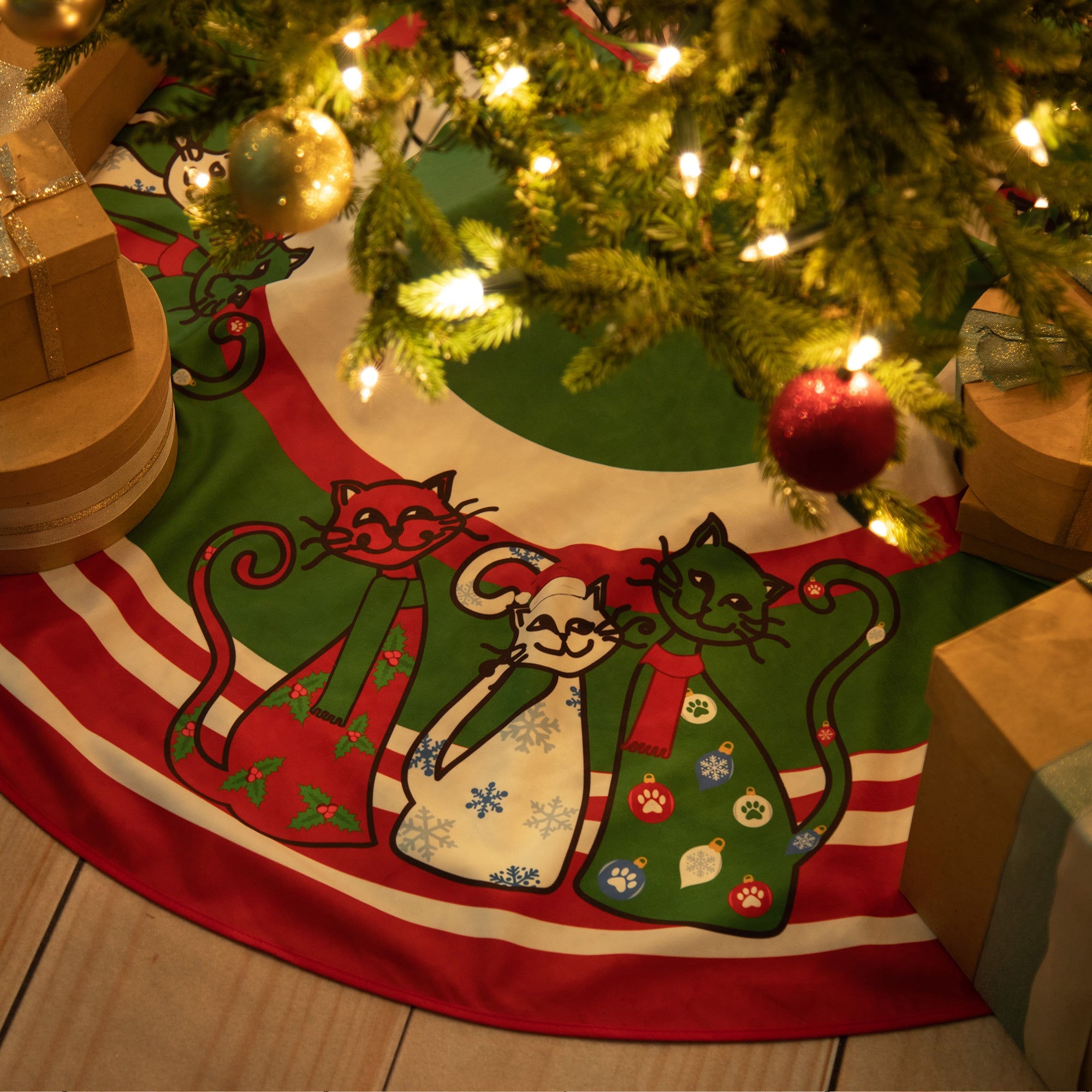 Pets & Paws Christmas Tree Skirt - Aaria Tees Aaria Tees