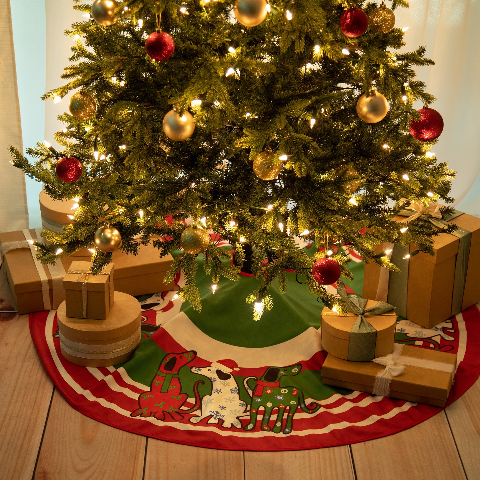 Pets & Paws Christmas Tree Skirt - Aaria Tees Aaria Tees