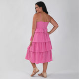 Gingham Layered Maxi Dress - Aaria Tees Aaria Tees