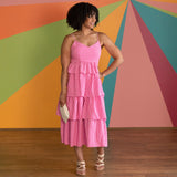 Gingham Layered Maxi Dress - Aaria Tees Aaria Tees