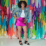 Metallic Mini Skirt - Aaria Tees Aaria Tees