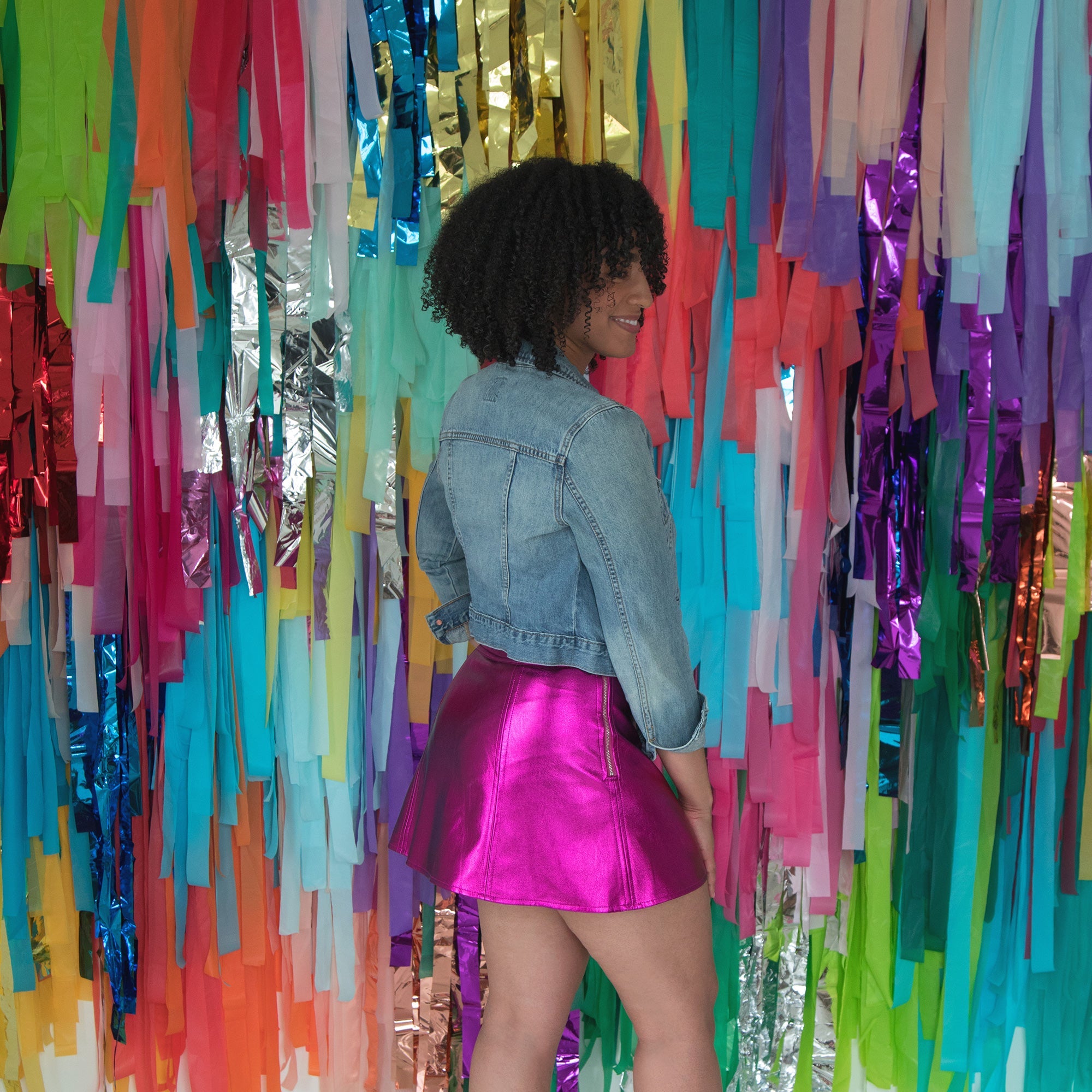 Metallic Mini Skirt - Aaria Tees Aaria Tees