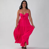 Keyhole Bow Maxi Dress - Aaria Tees Aaria Tees