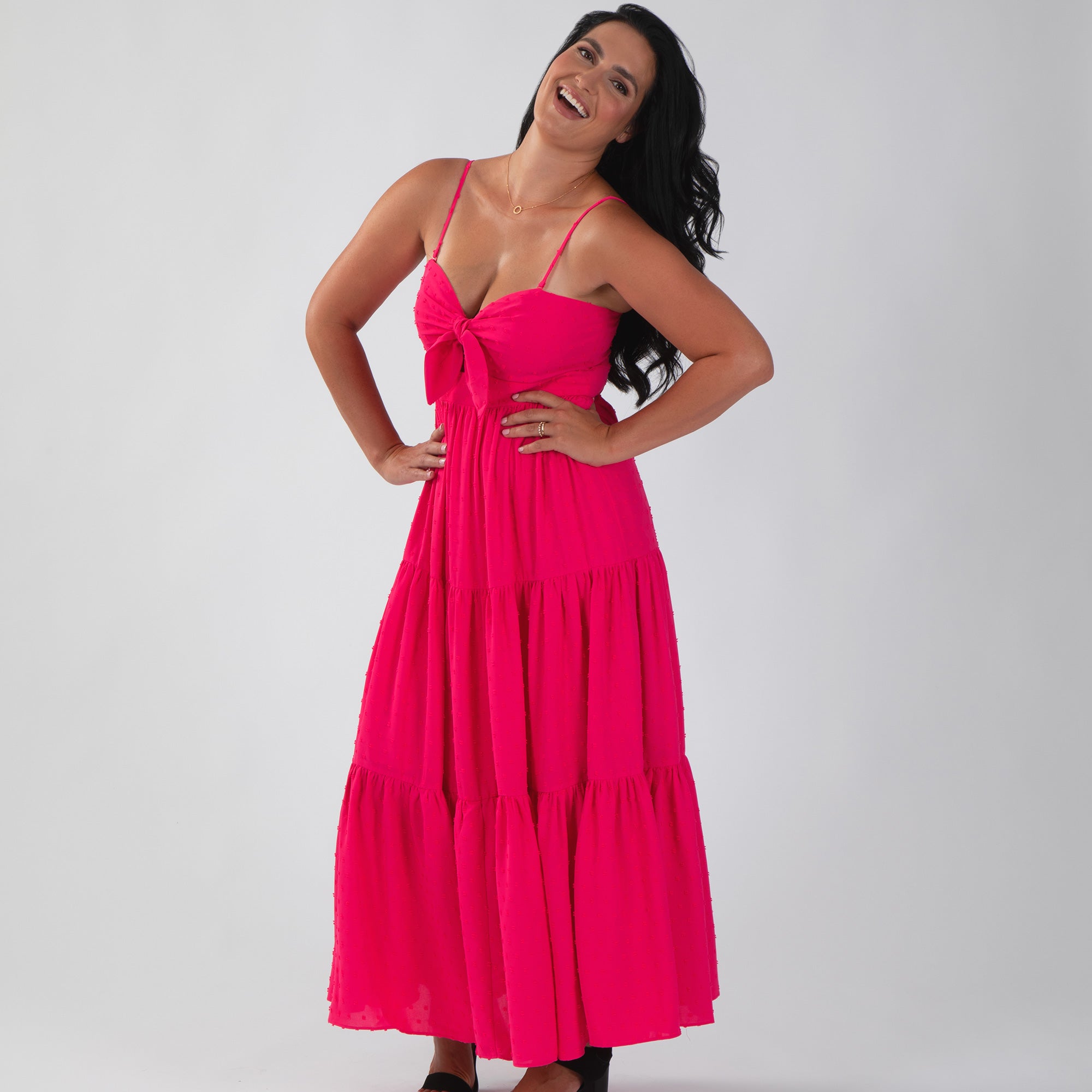 Keyhole Bow Maxi Dress - Aaria Tees Aaria Tees