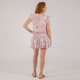 Multi Color Ruffle Smocked Mini Dress - Aaria Tees Aaria Tees