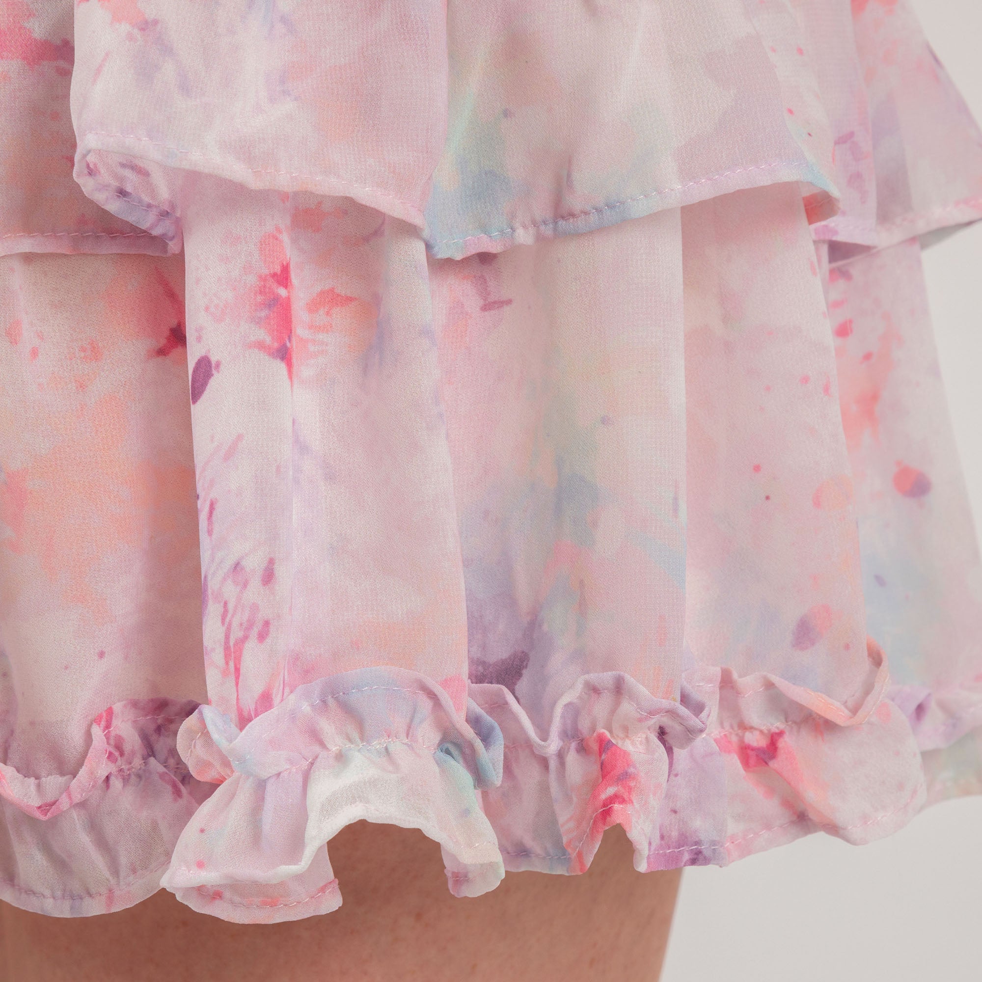 Multi Color Ruffle Smocked Mini Dress - Aaria Tees Aaria Tees