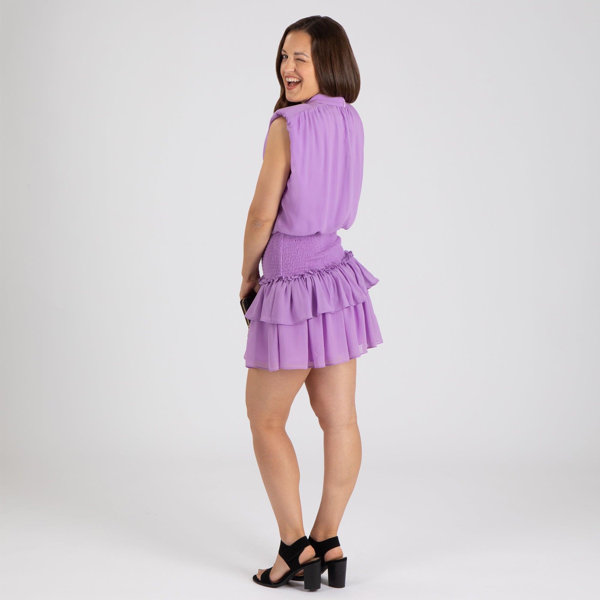 Sleeveless Smocked Mini Dress - Aaria Tees Aaria Tees