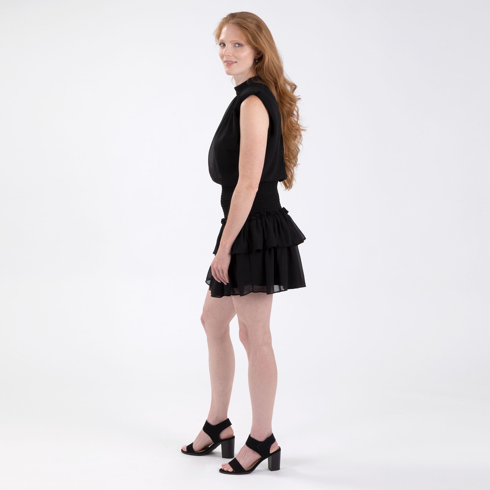 Sleeveless Smocked Mini Dress - Aaria Tees Aaria Tees