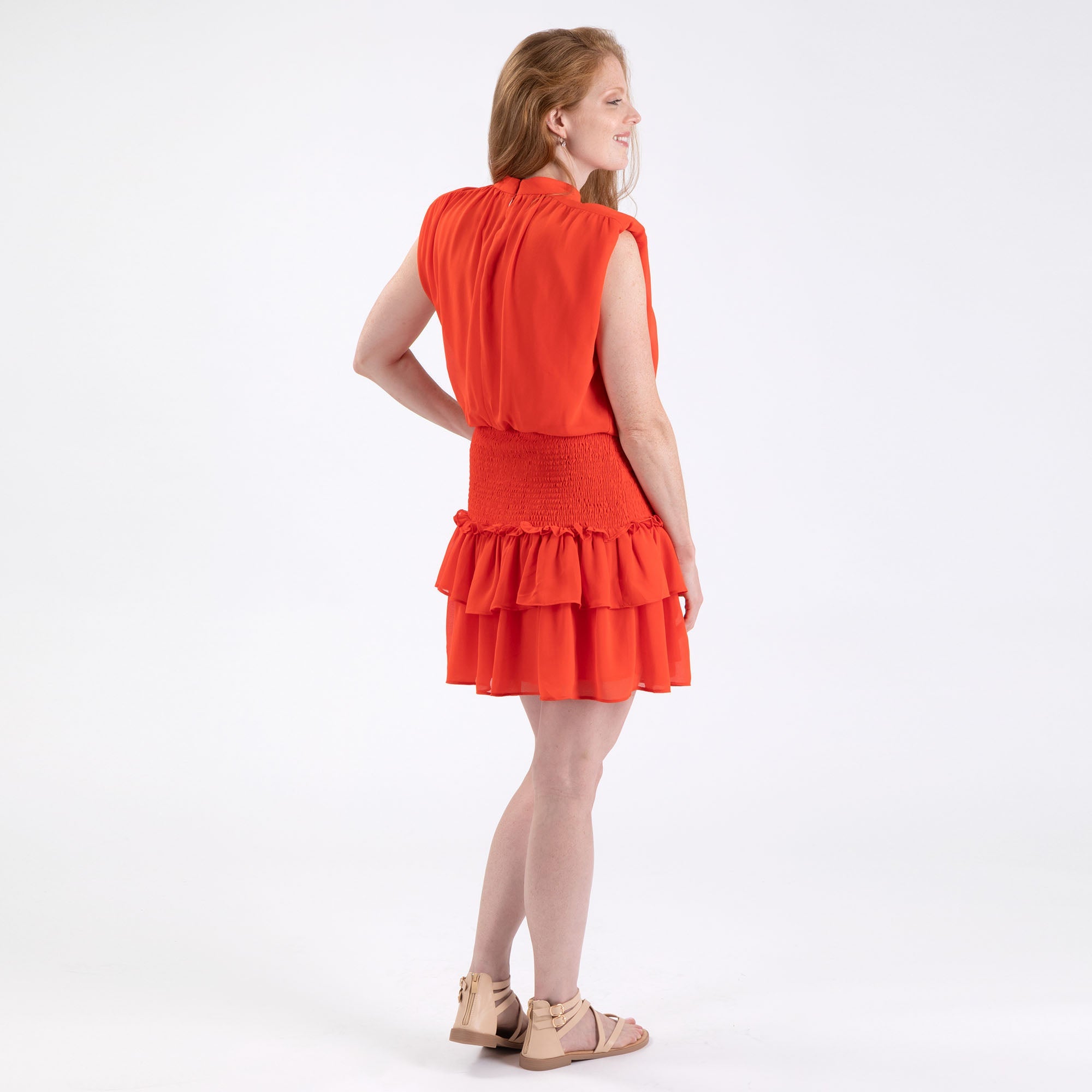 Sleeveless Smocked Mini Dress - Aaria Tees Aaria Tees