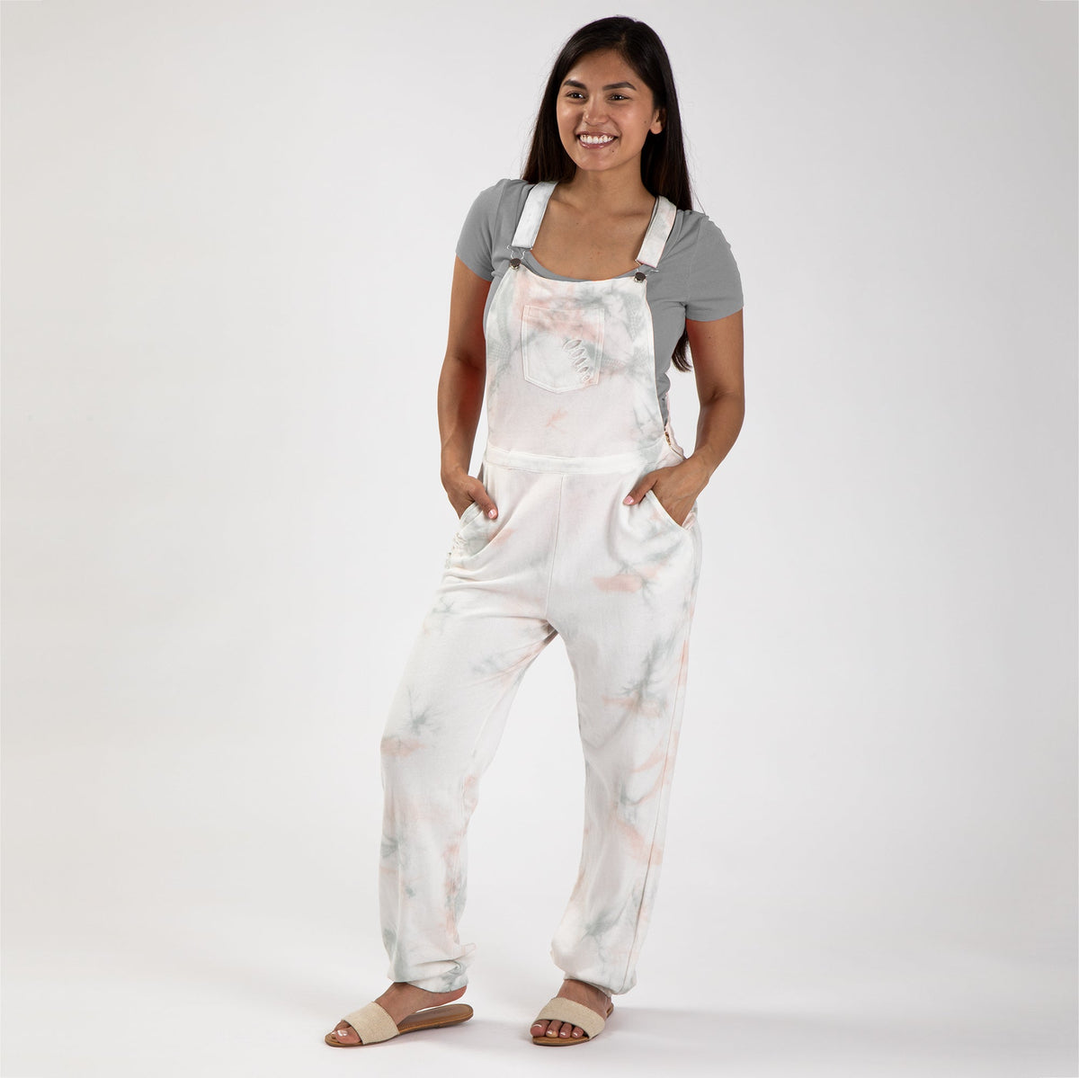 Pink Cloud Tie-Dye Overalls - Aaria Tees