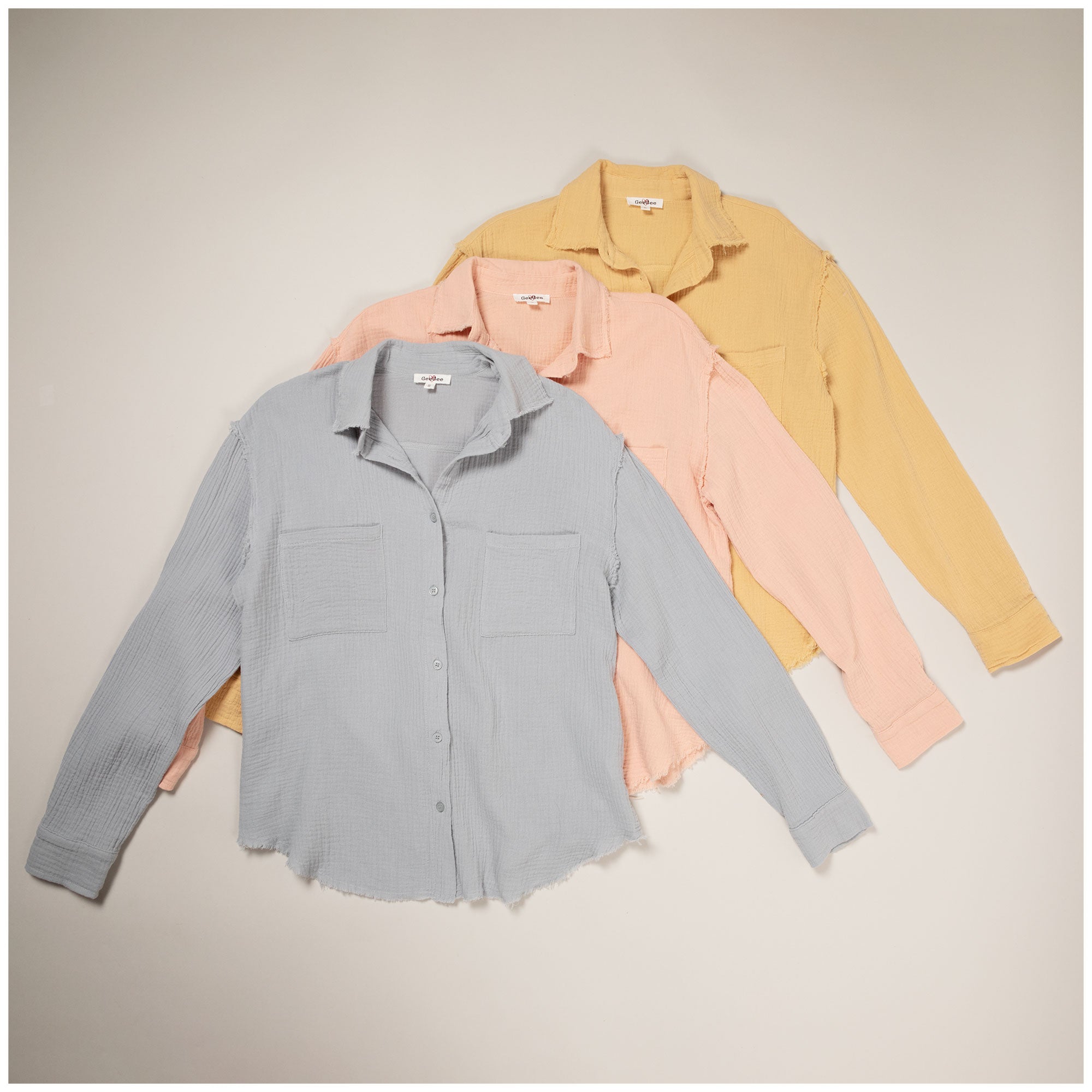 Double Gauze Button Up Shirt - Aaria Tees Aaria Tees
