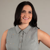 Speckled Sleeveless Button Up Peplum Top - Aaria Tees Aaria Tees