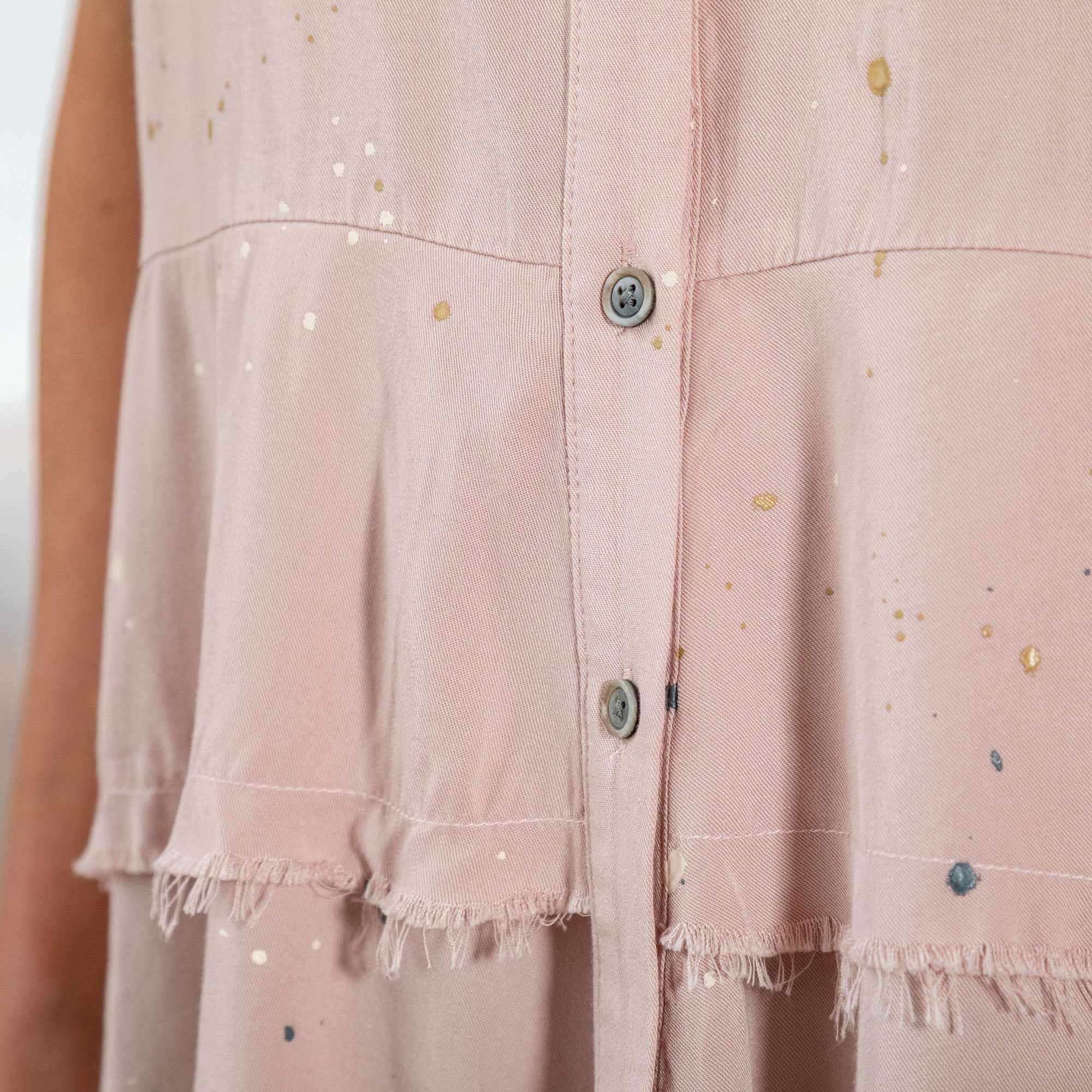 Speckled Sleeveless Button Up Peplum Top - Aaria Tees Aaria Tees