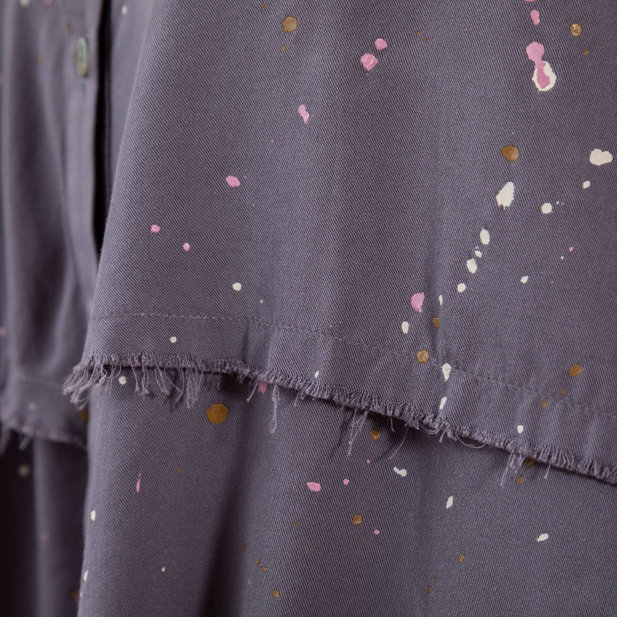 Speckled Sleeveless Button Up Peplum Top - Aaria Tees Aaria Tees
