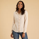 Metallic Polka Dot Button Up Shirt - Aaria Tees Aaria Tees