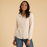 Metallic Polka Dot Button Up Shirt - Aaria Tees Aaria Tees