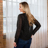 Black & Gold Sheer Blouse - Aaria Tees Aaria Tees