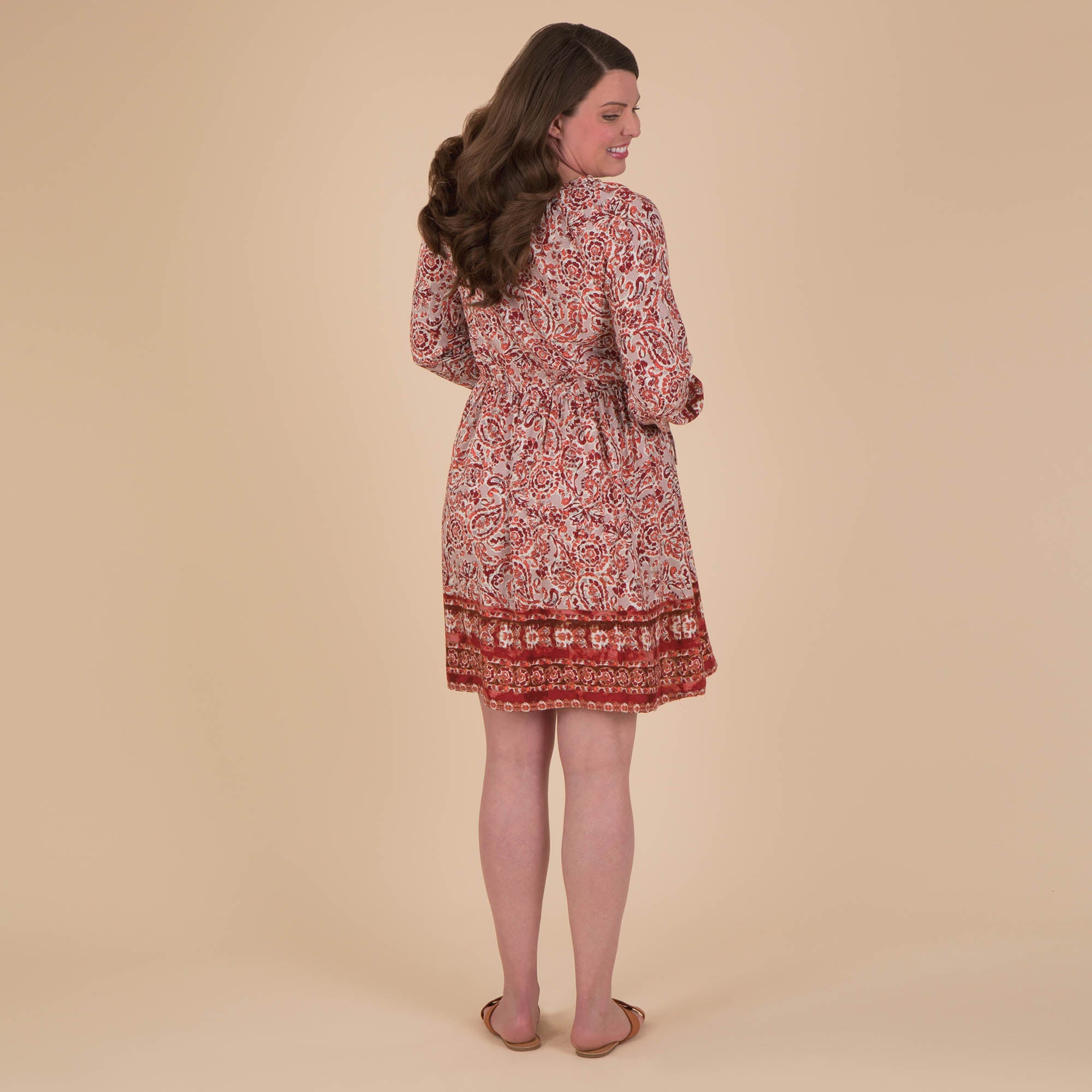Romantic Floral Border Print Dress - Aaria Tees Aaria Tees