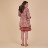 Romantic Floral Border Print Dress - Aaria Tees Aaria Tees