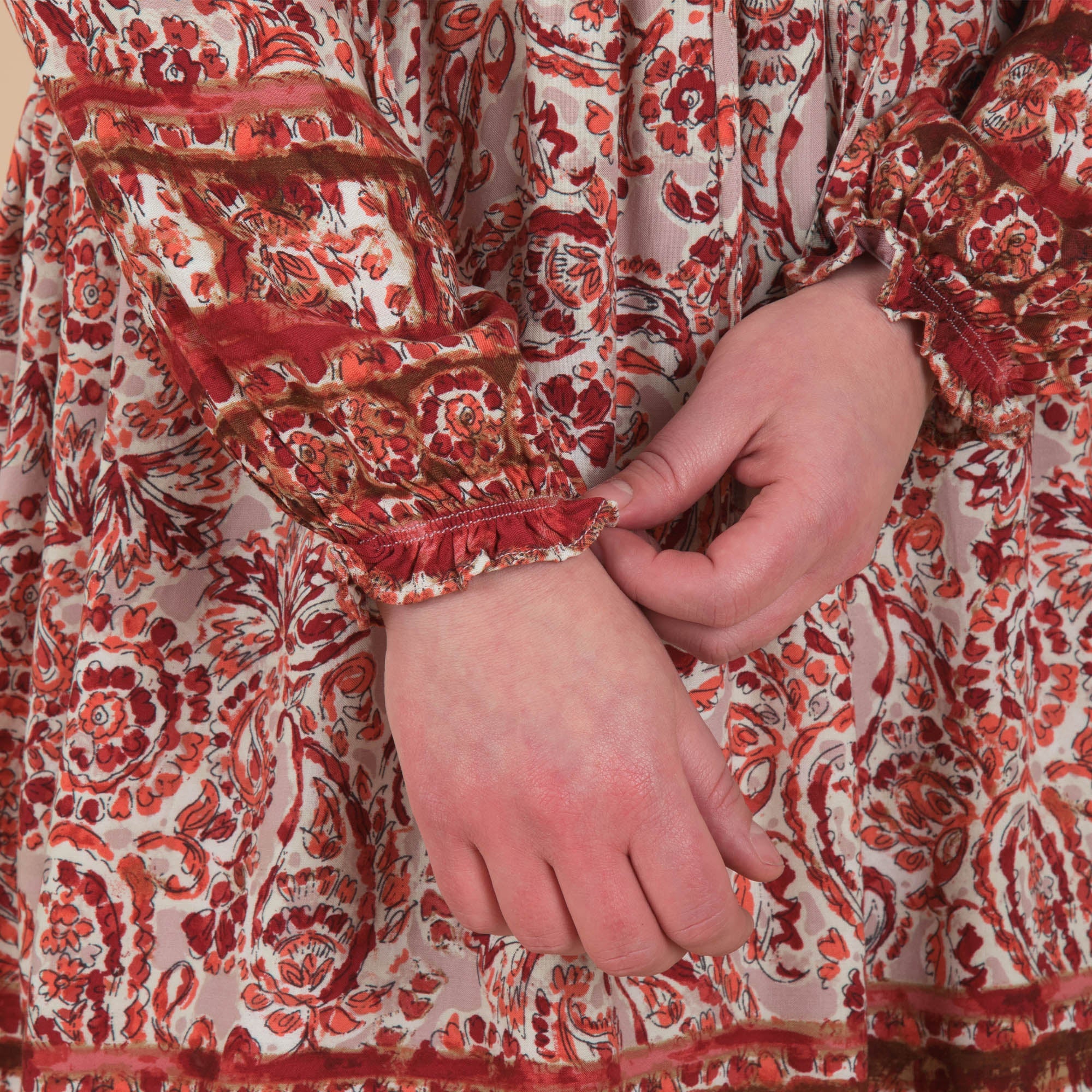 Romantic Floral Border Print Dress - Aaria Tees Aaria Tees