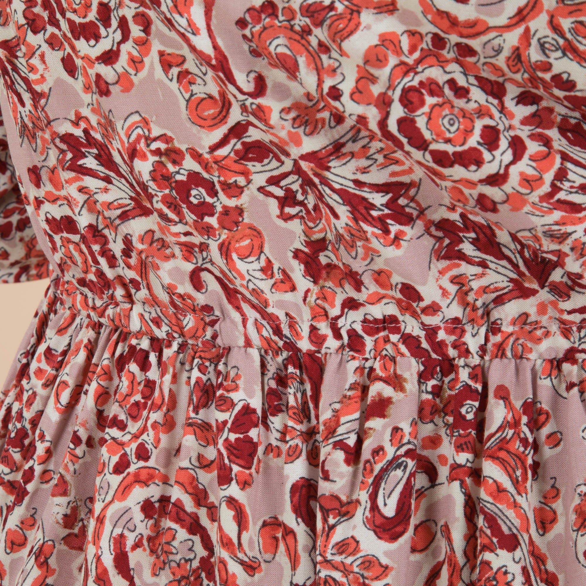 Romantic Floral Border Print Dress - Aaria Tees Aaria Tees
