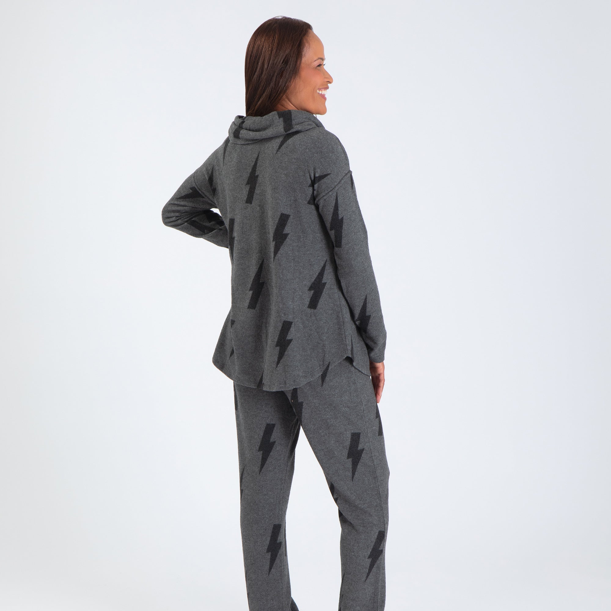 Lightning Bolt Cowl Neck Sweater - Aaria Tees Aaria Tees