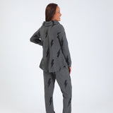 Lightning Bolt Cowl Neck Sweater - Aaria Tees Aaria Tees