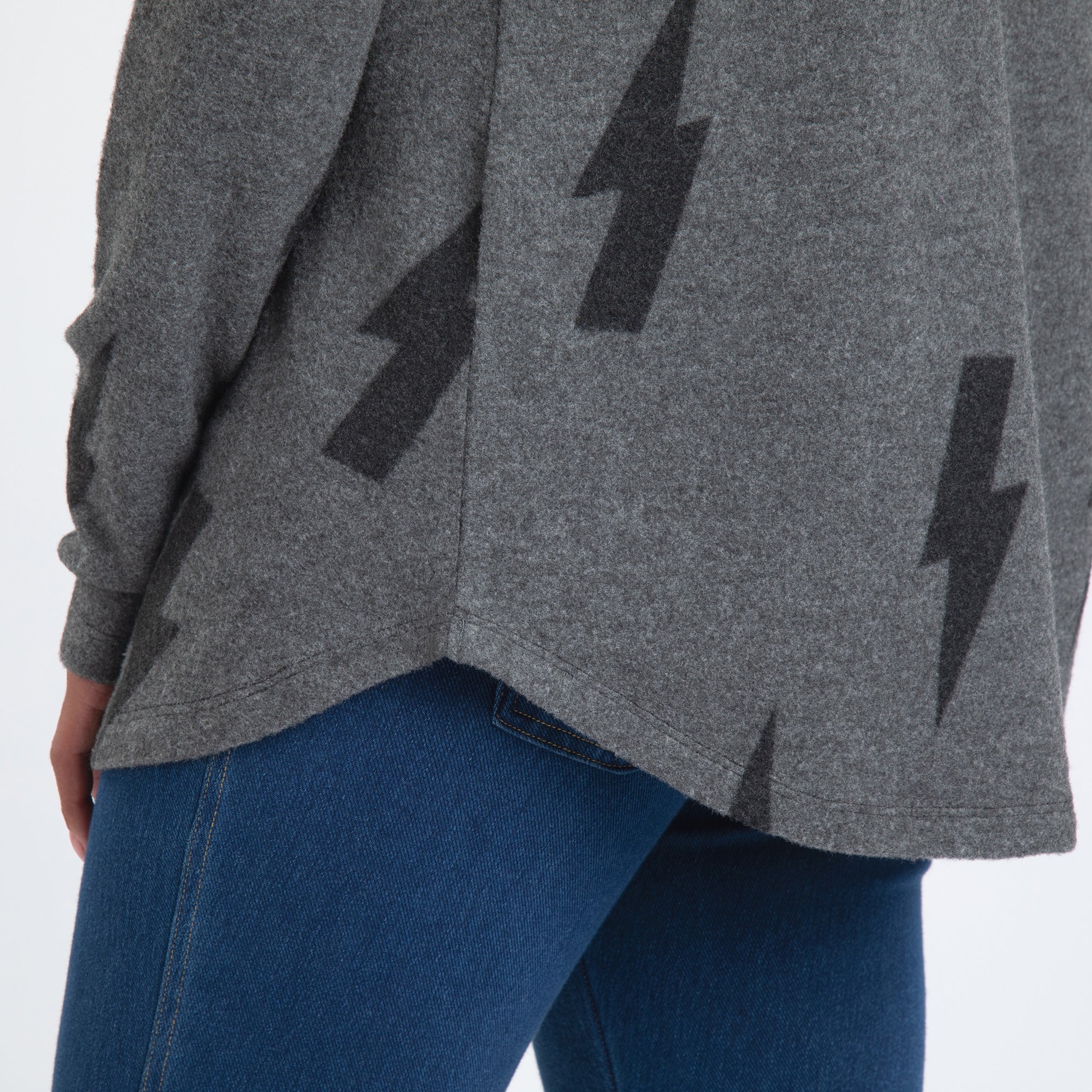 Lightning Bolt Cowl Neck Sweater - Aaria Tees Aaria Tees