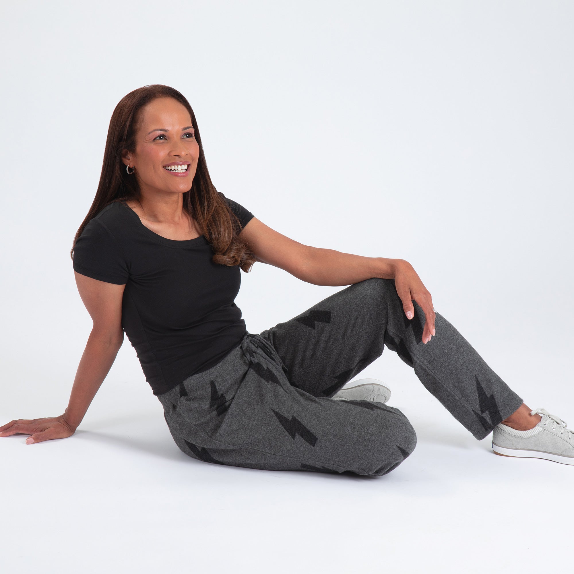Lightning Bolt Hacci Drawstring Pants - Aaria Tees Aaria Tees