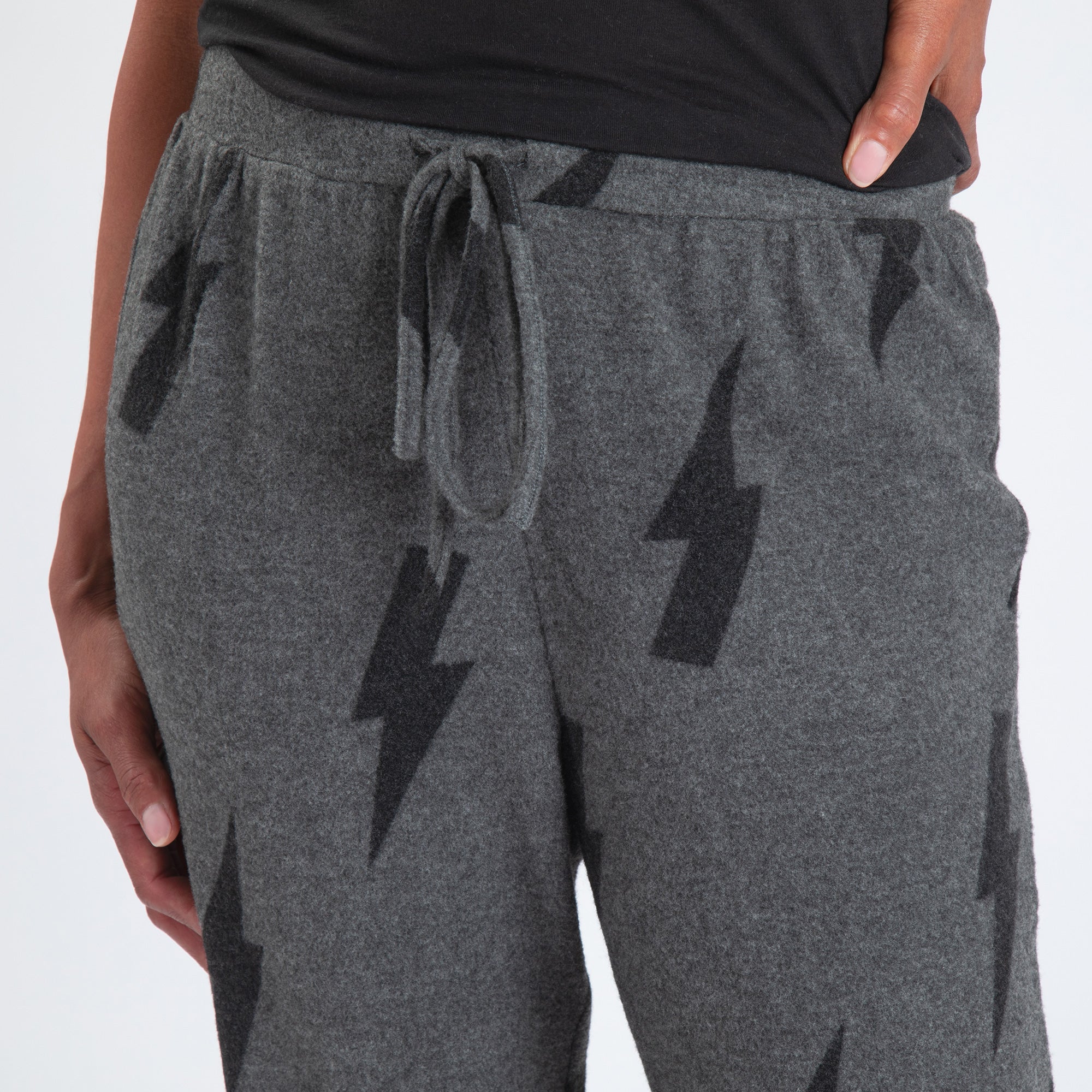 Lightning Bolt Hacci Drawstring Pants - Aaria Tees Aaria Tees