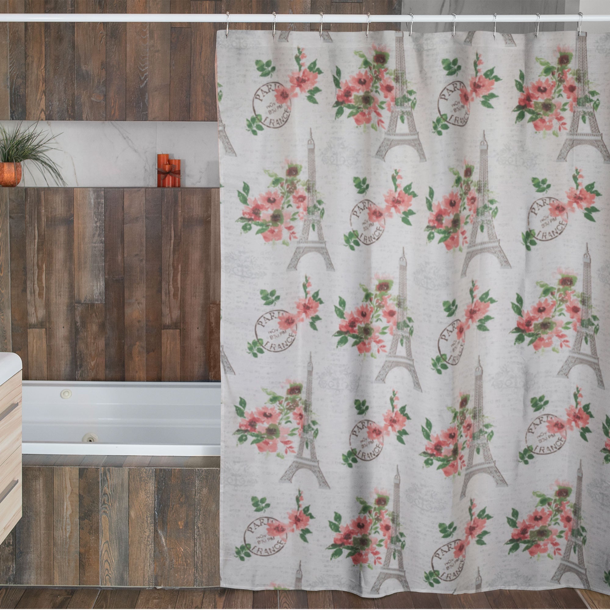For the Love of Paris Shower Curtain - Aaria Tees Aaria Tees