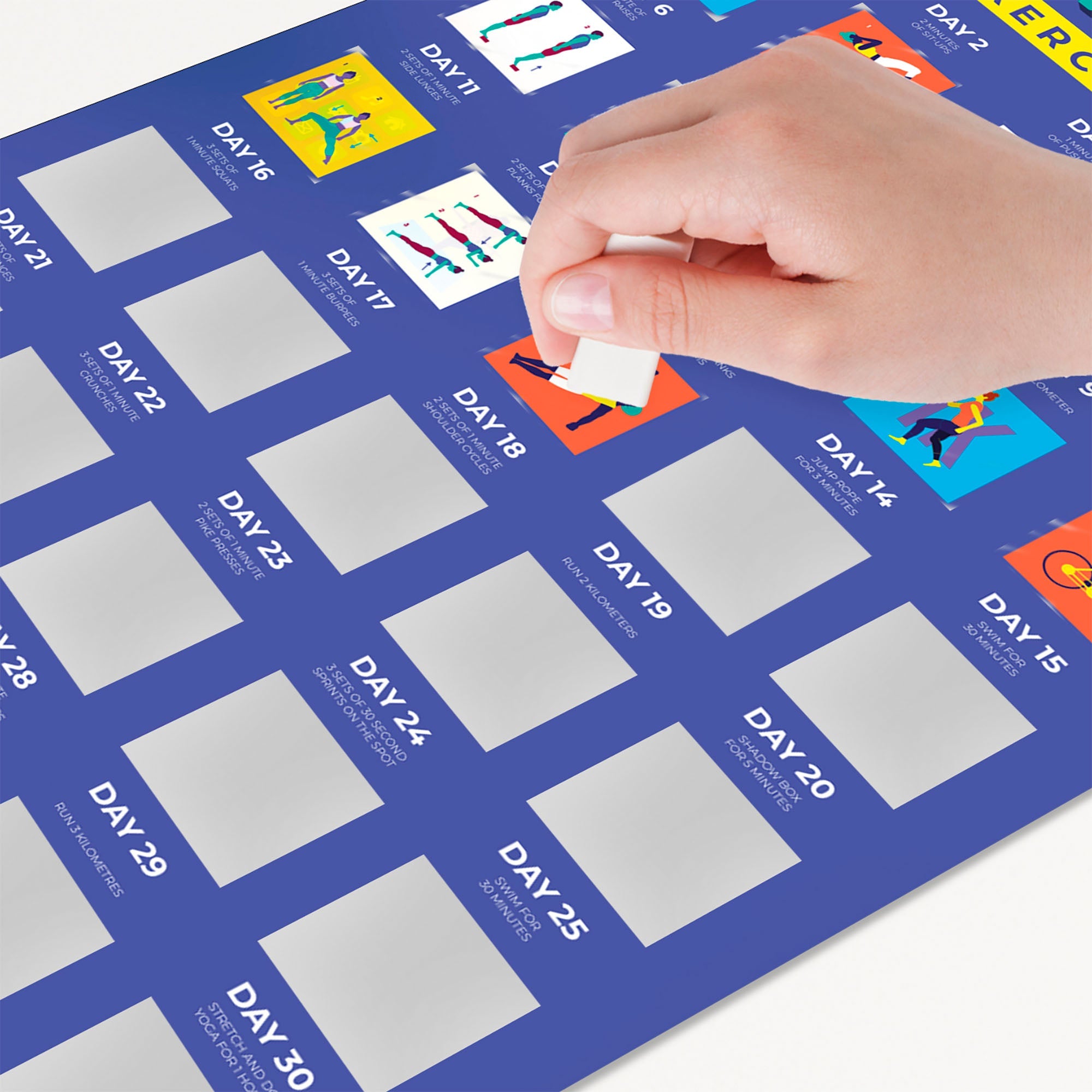 Thirty Day Challenge Scratch Poster - Aaria Tees Aaria Tees