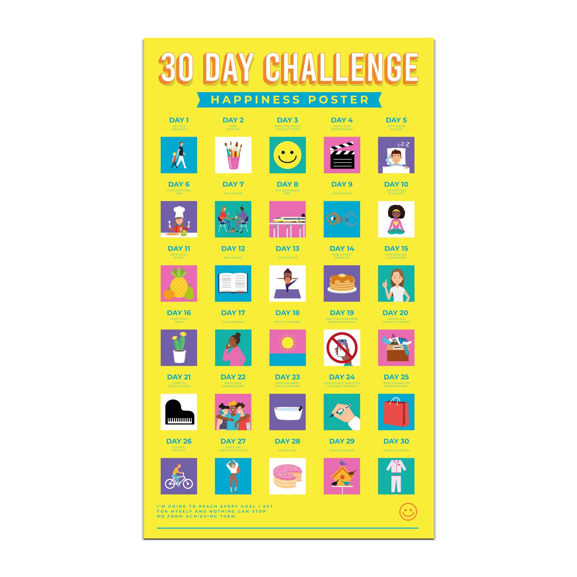 Thirty Day Challenge Scratch Poster - Aaria Tees Aaria Tees